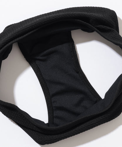 【2点セット】ソリッドカラー カットアウト ロング ストラップ ビキニ