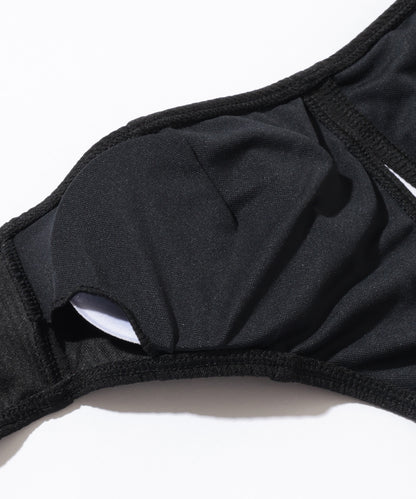 【2点セット】ソリッドカラー カットアウト ロング ストラップ ビキニ