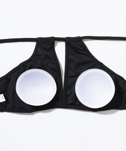 【2点セット】ソリッドカラー カットアウト ロング ストラップ ビキニ