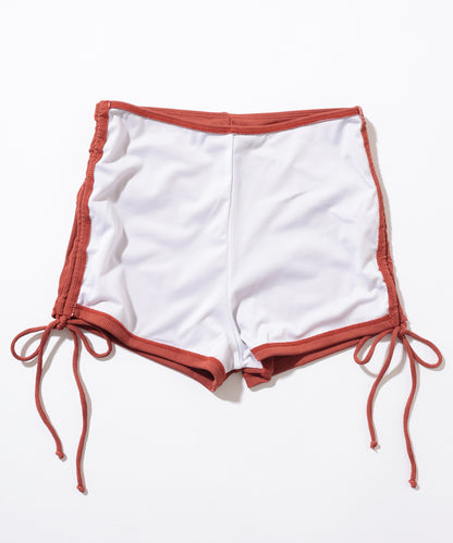 【2点セット】ソリッドカラー リブ ホルター タンキニ