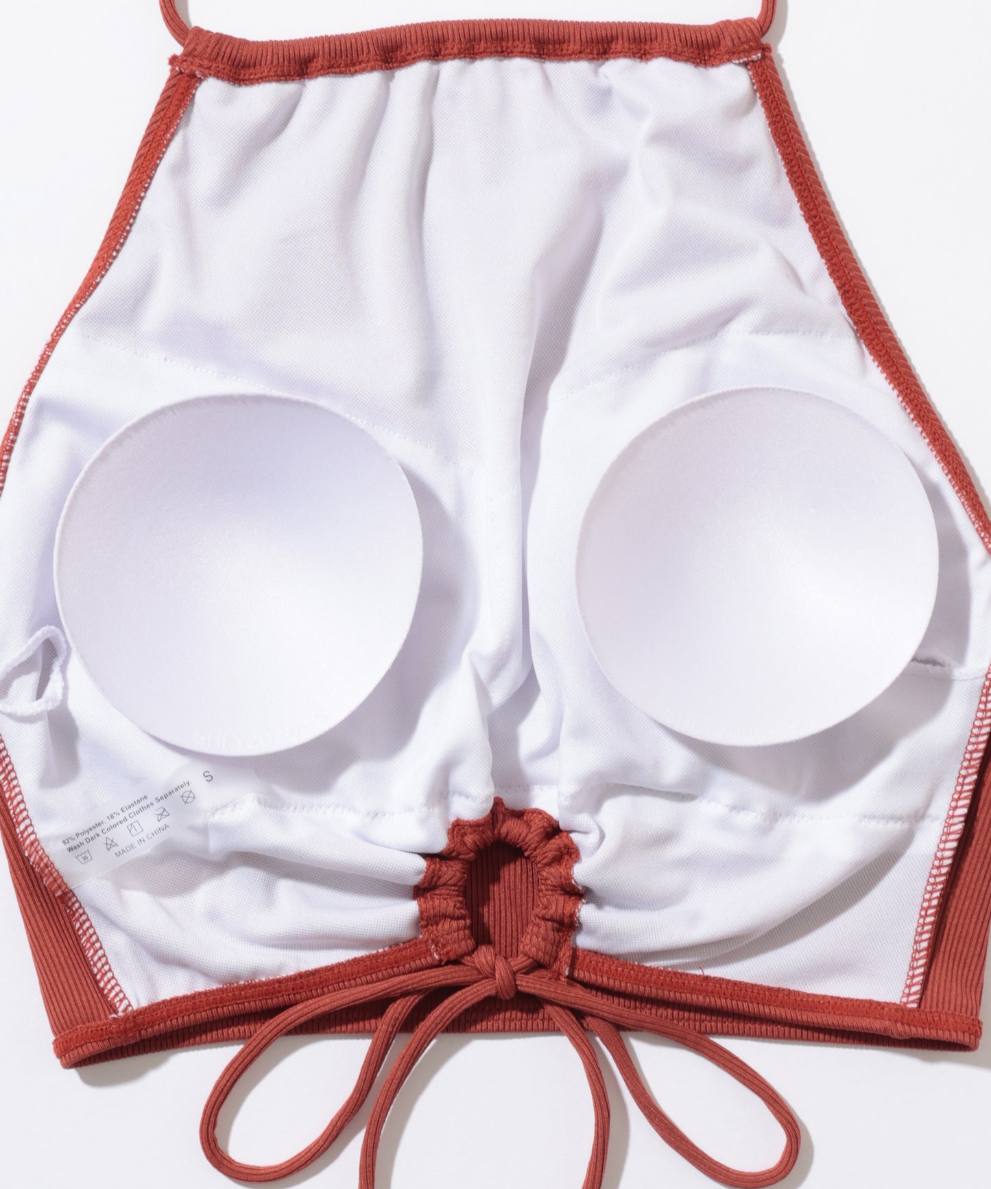 【2点セット】ソリッドカラー リブ ホルター タンキニ