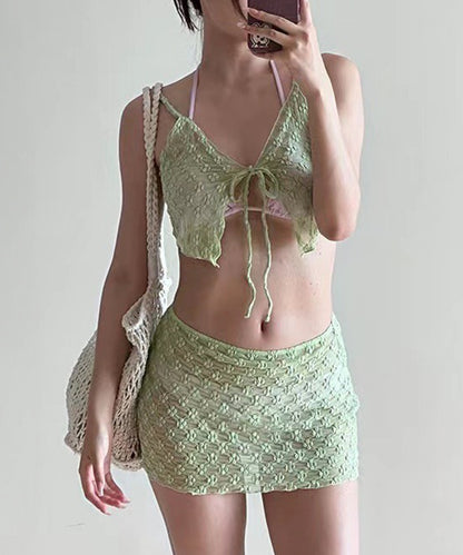 【4点セット】シアー レイヤード付き ベーシック ビキニ