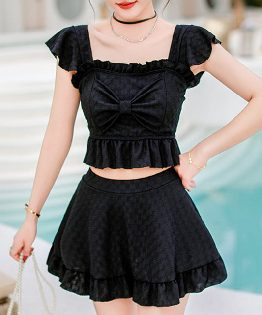 【2点セット】フリル リボン スカート タンキニ