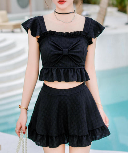 【2点セット】フリル リボン スカート タンキニ