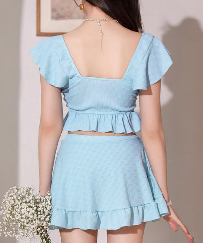 【2点セット】フリル リボン スカート タンキニ