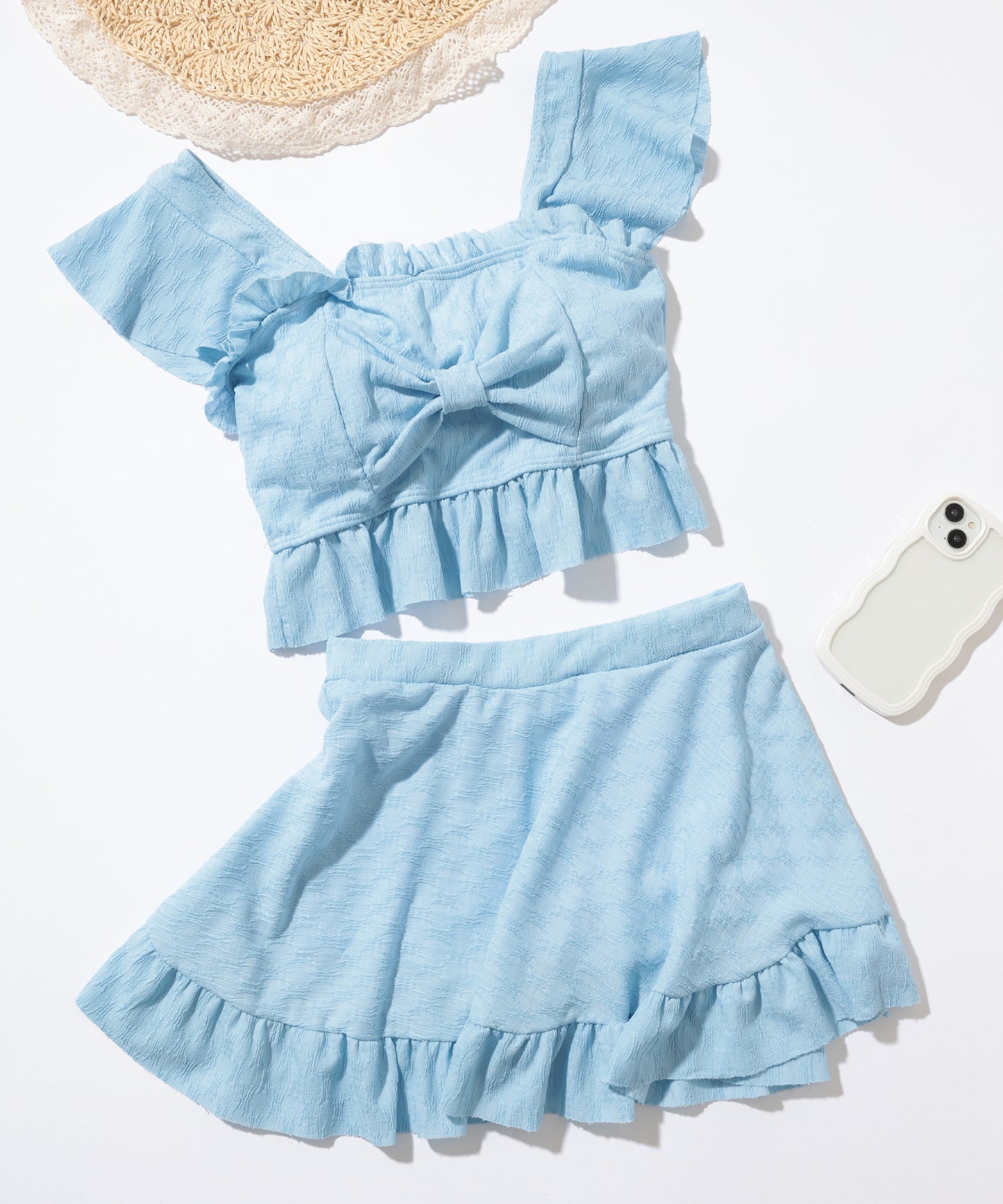 【2点セット】フリル リボン スカート タンキニ