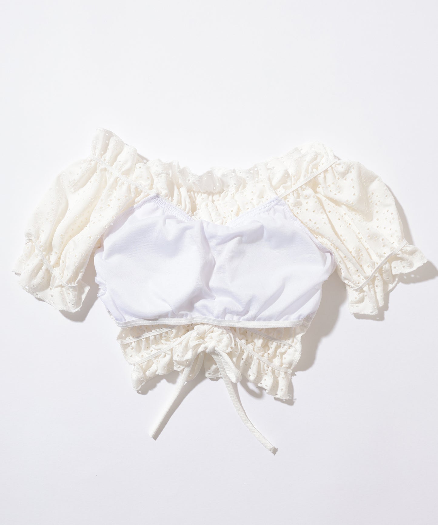 【2点セット】2WAY カットレース パフスリーブ オフショル タンキニ