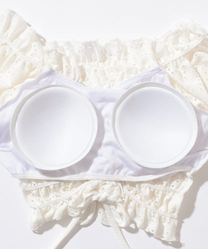 【2点セット】2WAY カットレース パフスリーブ オフショル タンキニ