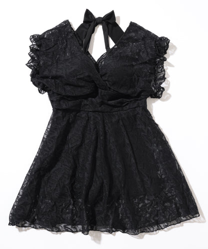 Vネック レース ホルター ワンピース スイムウエア