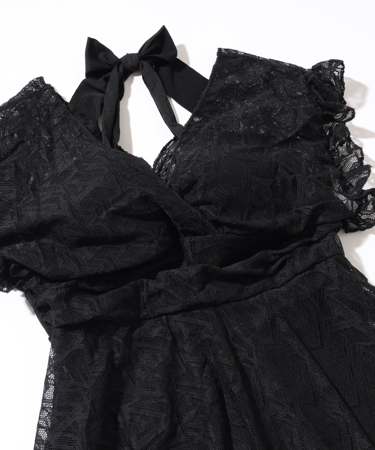 Vネック レース ホルター ワンピース スイムウエア