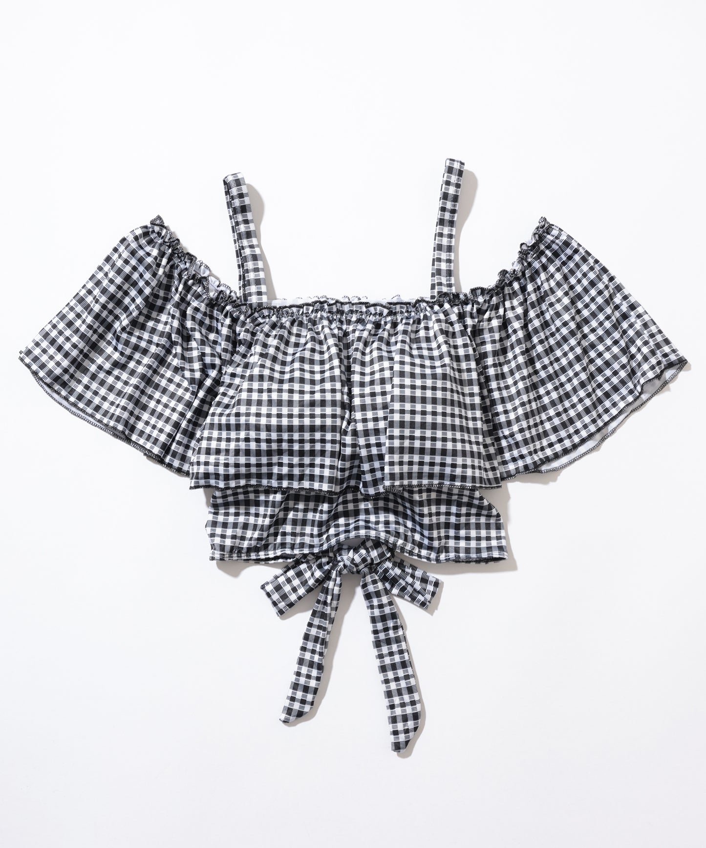 【2点セット】チェック柄 オフショル スカート タンキニ