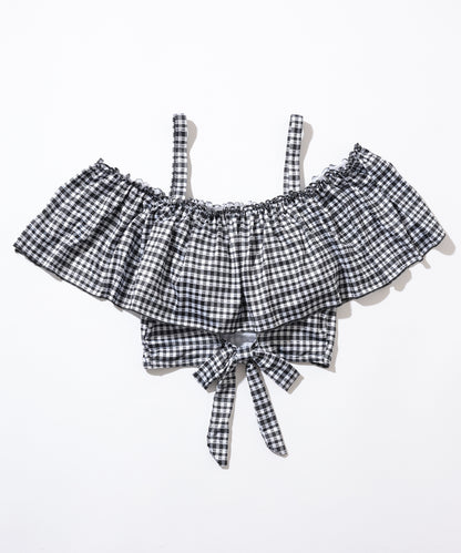 【2点セット】チェック柄 オフショル スカート タンキニ