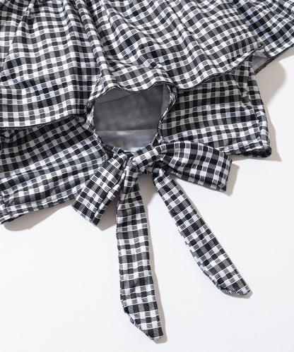 【2点セット】チェック柄 オフショル スカート タンキニ