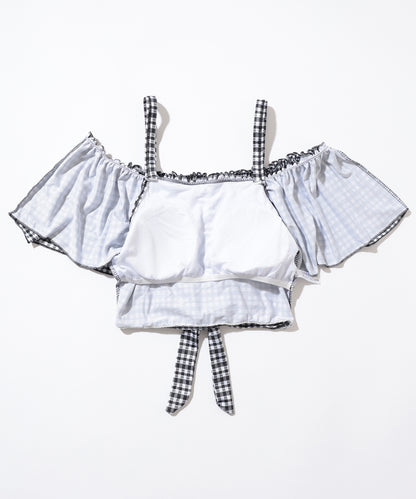 【2点セット】チェック柄 オフショル スカート タンキニ