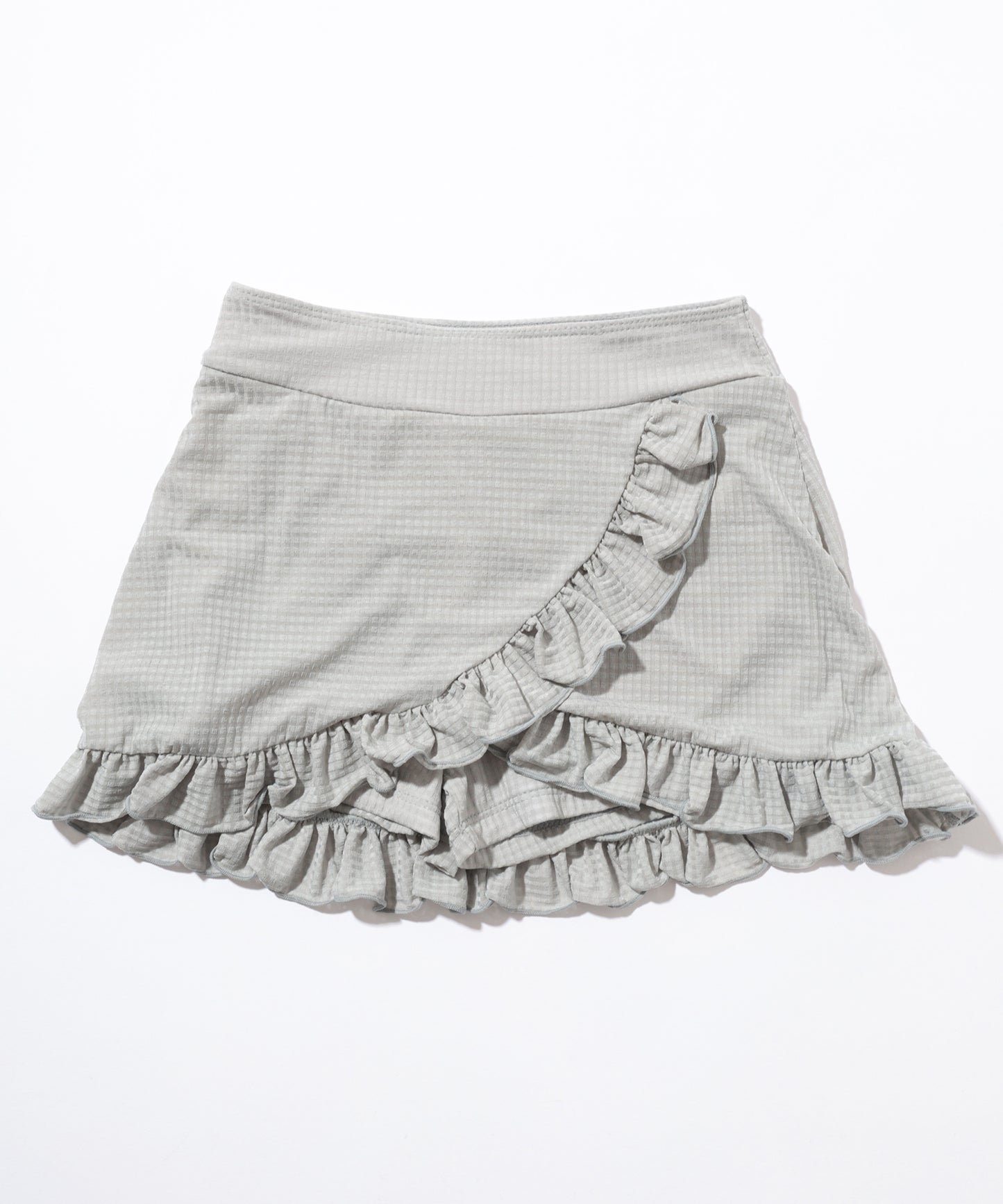 【2点セット】ドロスト付き ラップ風 フリル ビキニ 水着