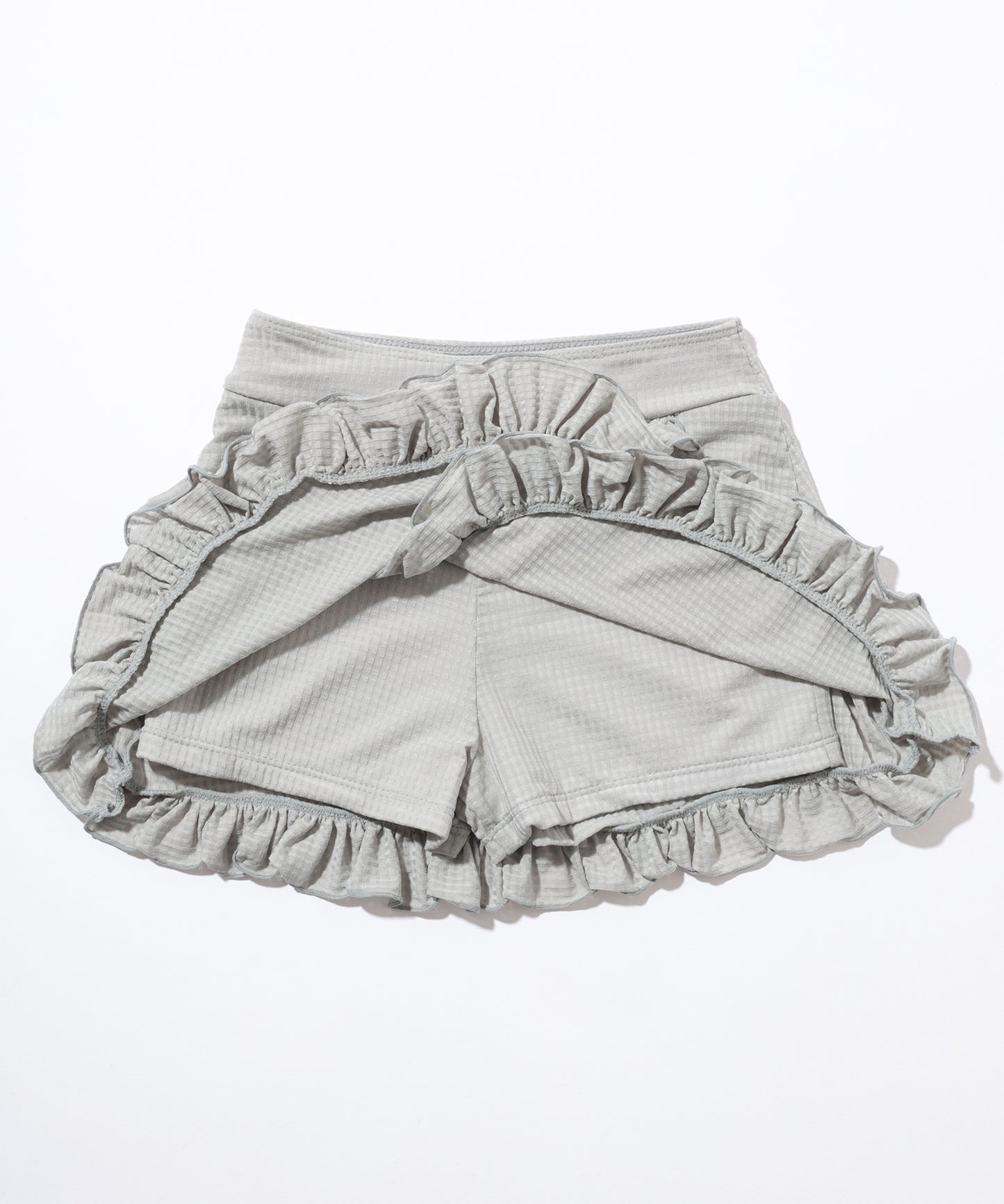 【2点セット】ドロスト付き ラップ風 フリル ビキニ 水着