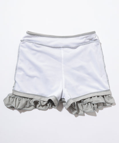 【2点セット】ドロスト付き ラップ風 フリル ビキニ 水着