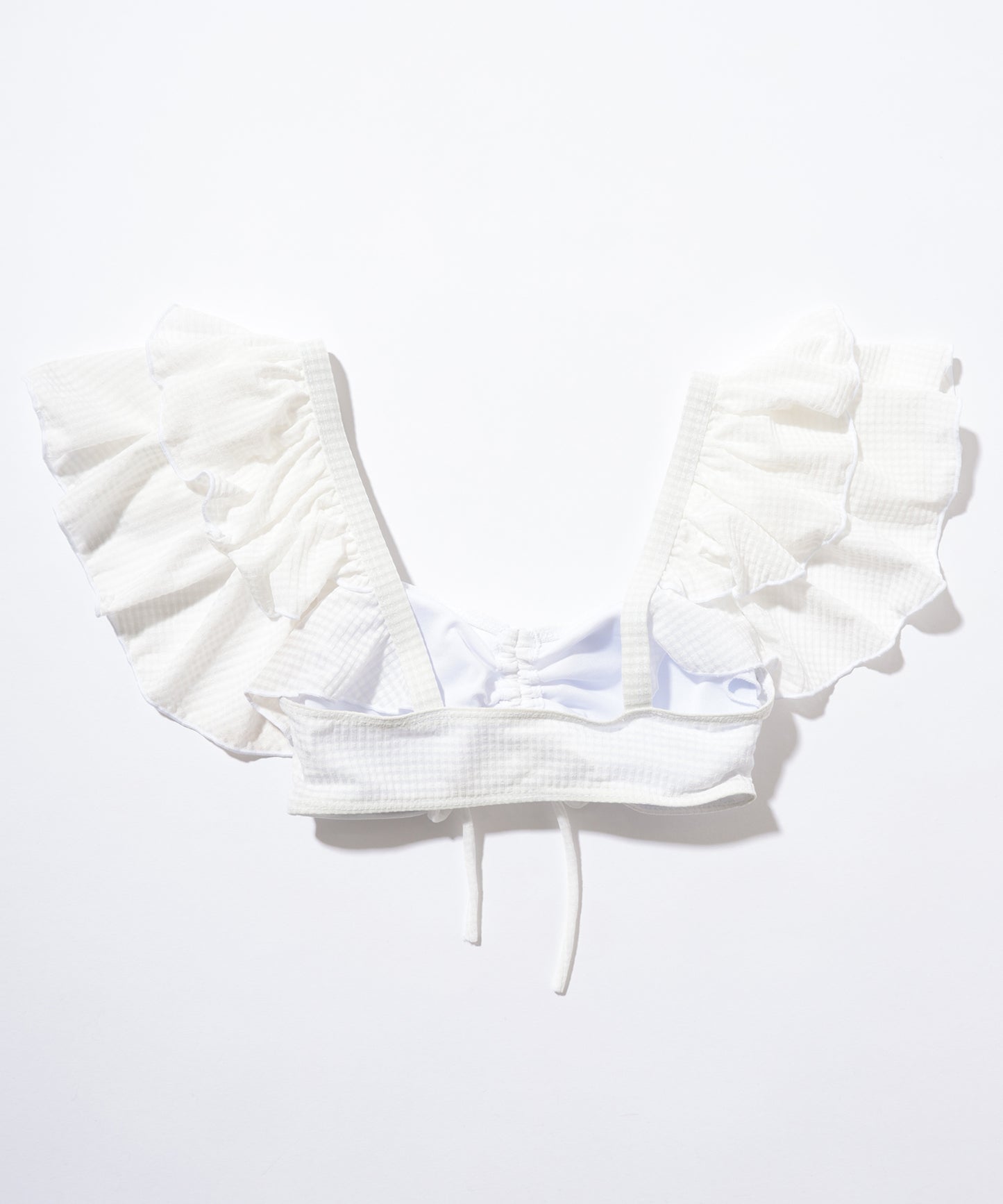 【2点セット】ドロスト付き ラップ風 フリル ビキニ 水着