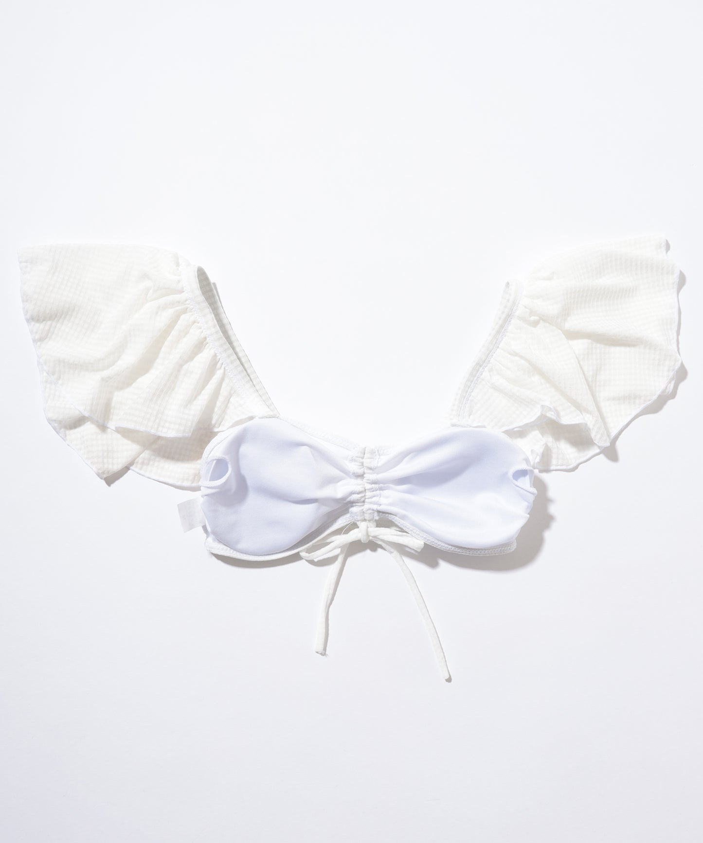 【2点セット】ドロスト付き ラップ風 フリル ビキニ 水着