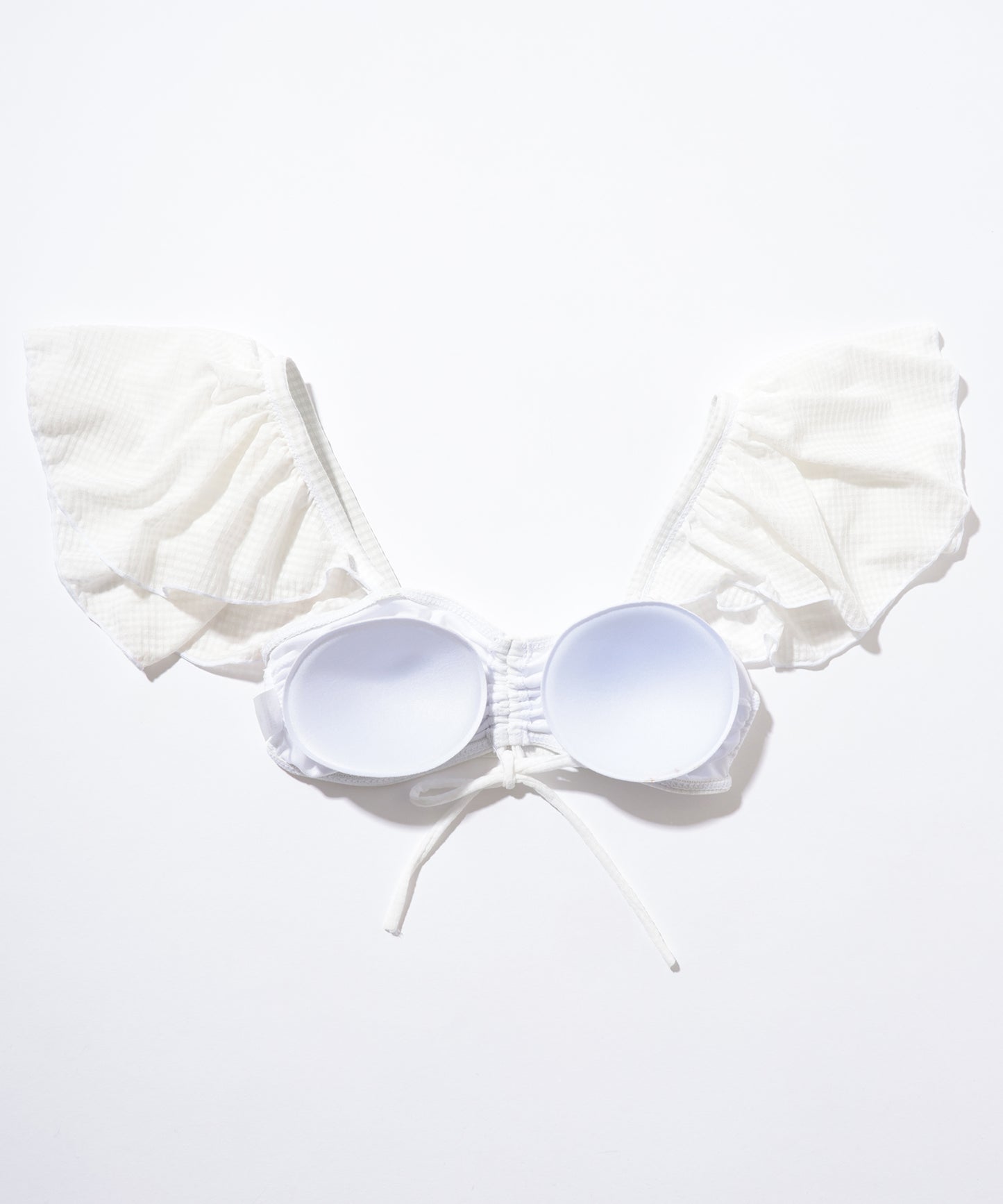 【2点セット】ドロスト付き ラップ風 フリル ビキニ 水着