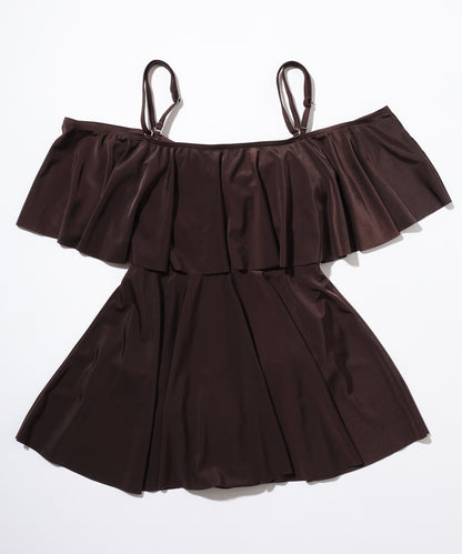 2WAY オフショル フリル ワンピース スイムウエア