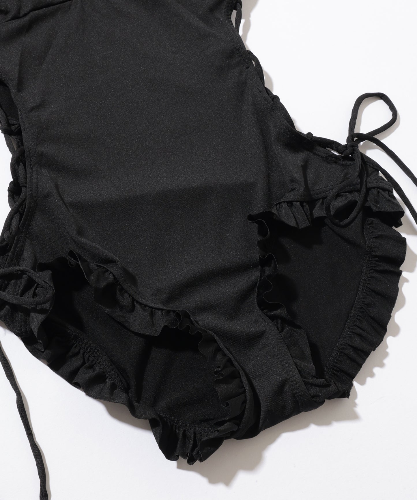 【2点セット】シアー トップス付き サイド レースアップ オールインワン 水着