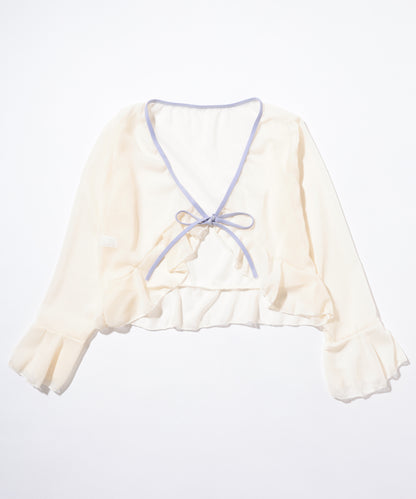 【2点セット】シアーボレロ付き シャーリング フリル ワンピース 水着