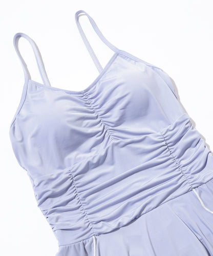 【2点セット】シアーボレロ付き シャーリング フリル ワンピース 水着