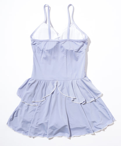 【2点セット】シアーボレロ付き シャーリング フリル ワンピース 水着