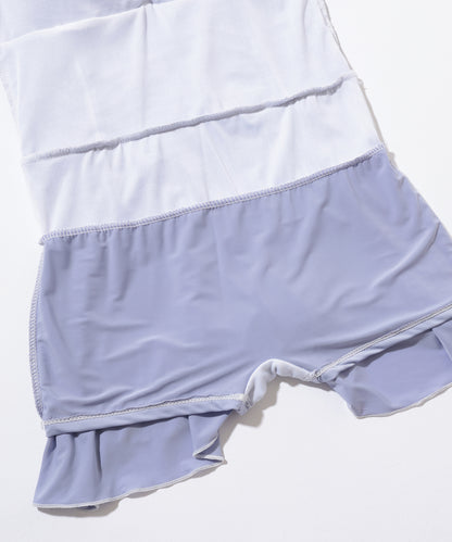 【2点セット】シアーボレロ付き シャーリング フリル ワンピース 水着