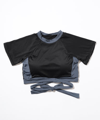 【2点セット】バイカラー ツイスト Tシャツ風 タンキニ