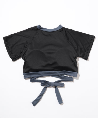 【2点セット】バイカラー ツイスト Tシャツ風 タンキニ