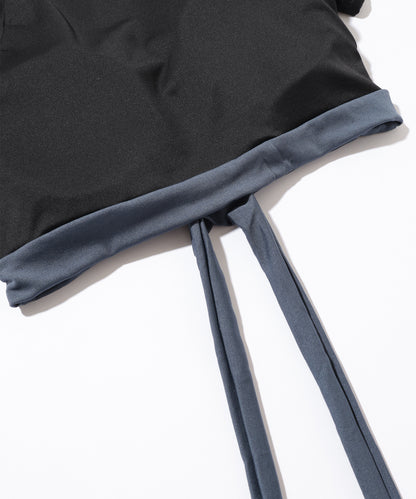 【2点セット】バイカラー ツイスト Tシャツ風 タンキニ