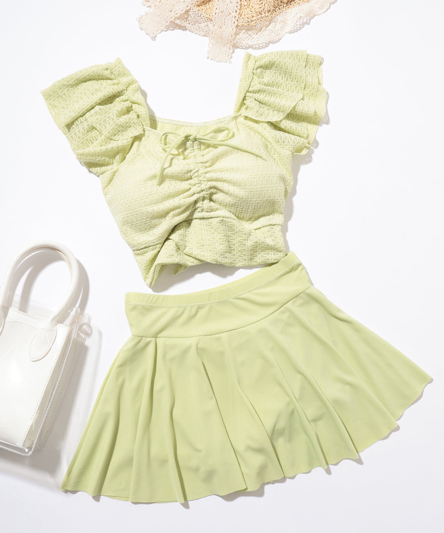 【2点セット】フリル ギャザー スカート タンキニ
