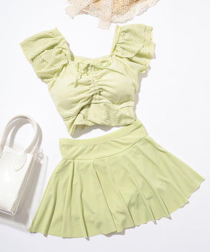 【2点セット】フリル ギャザー スカート タンキニ