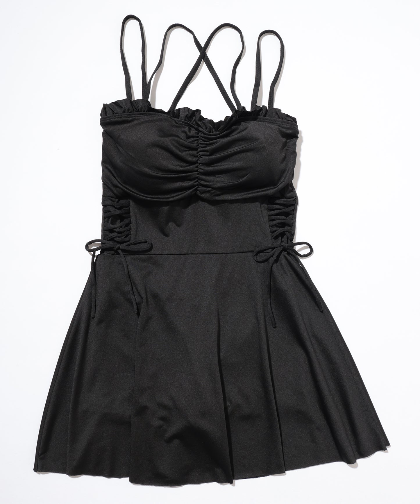 フリル ギャザー ハートネック ワンピース スイムウエア