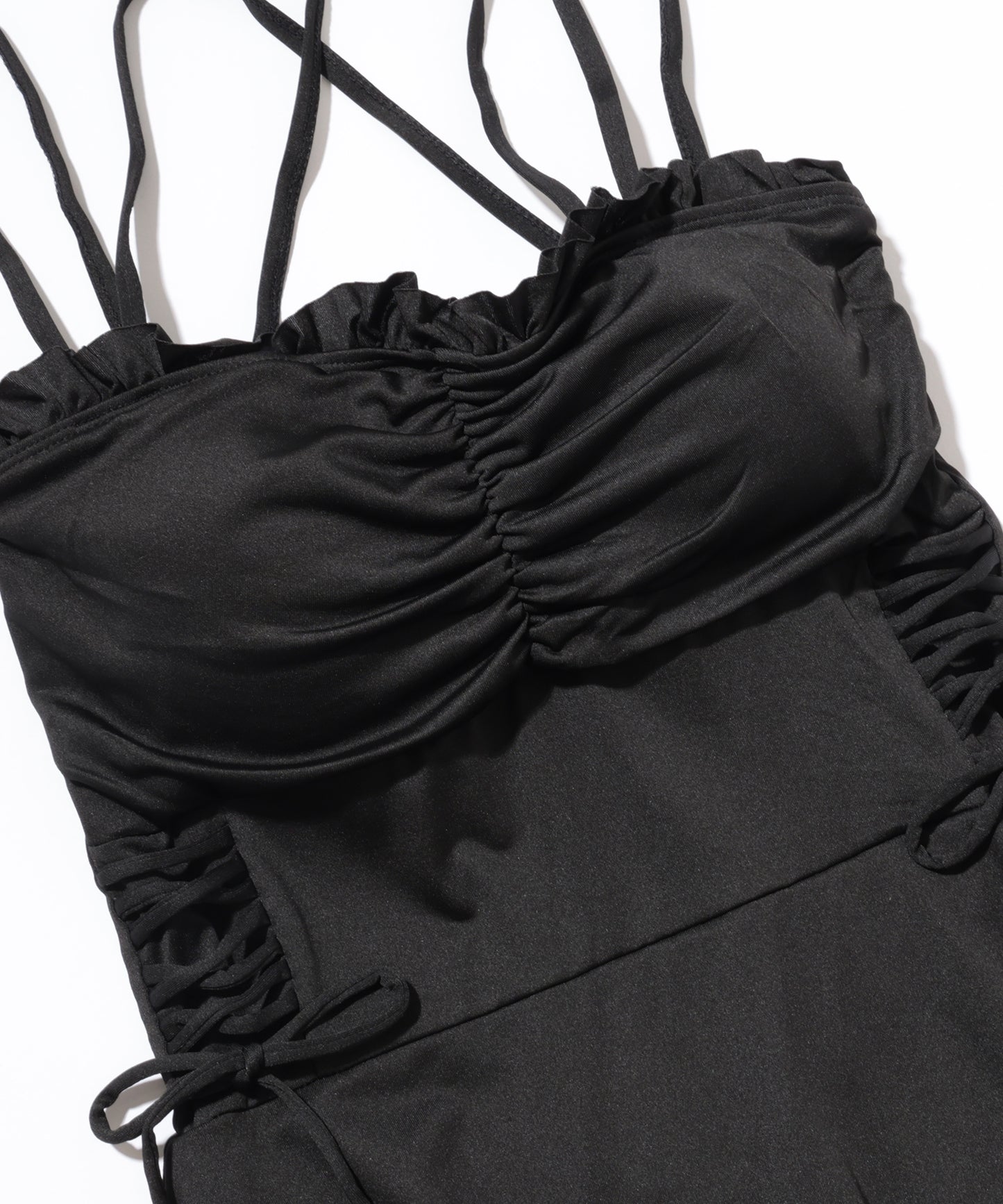 フリル ギャザー ハートネック ワンピース スイムウエア