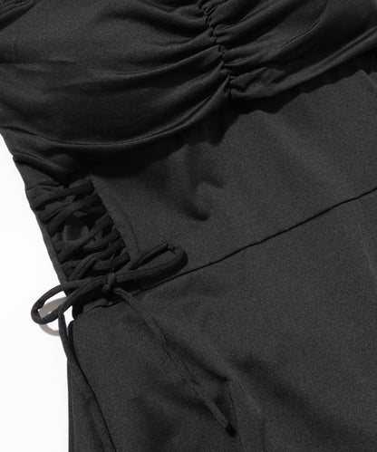 フリル ギャザー ハートネック ワンピース スイムウエア