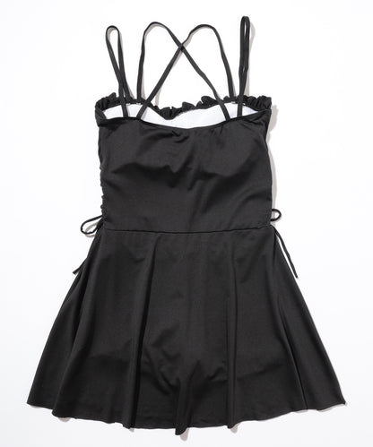 フリル ギャザー ハートネック ワンピース スイムウエア