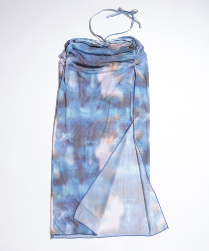 【4点セット】グラデーション プリント カバーアップ パレオ付き ビキニ