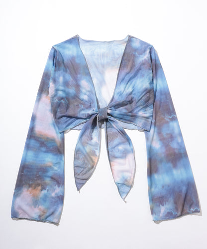 【4点セット】グラデーション プリント カバーアップ パレオ付き ビキニ