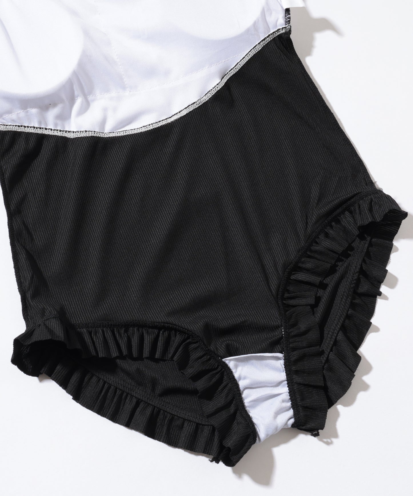 【2点セット】配色 リボン カバーアップ付き ワンピース 水着