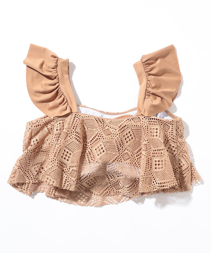 【2点セット】レース スクエアネック フレア セパレート 水着