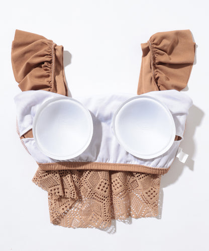 【2点セット】レース スクエアネック フレア セパレート 水着