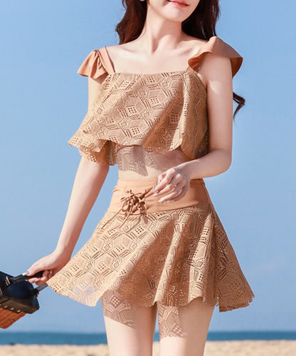 【2点セット】レース スクエアネック フレア セパレート 水着