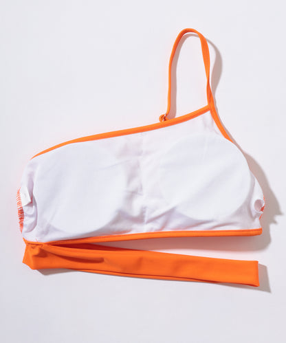 【2点セット】ワンショルダー アシンメトリー ハイウエスト ビキニ 水着