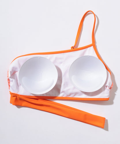 【2点セット】ワンショルダー アシンメトリー ハイウエスト ビキニ 水着