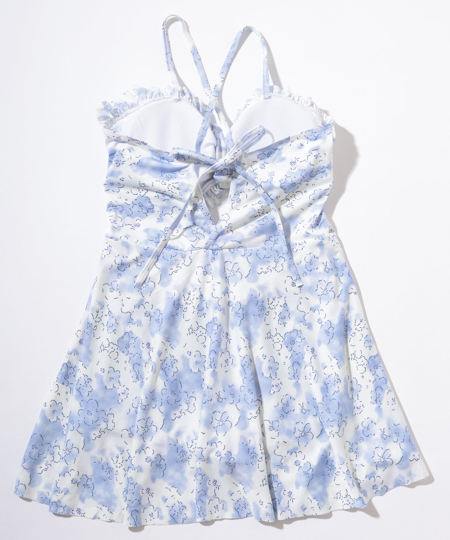 花柄 ビスチェ風 フリル ワンピース 水着