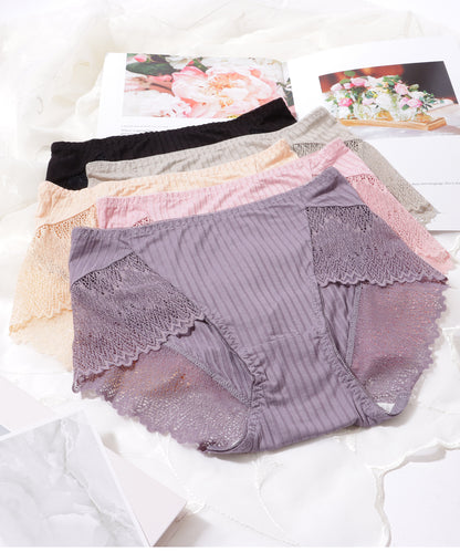 【5枚セット】 レースドッキング ボーイズレッグ リブ ショーツ