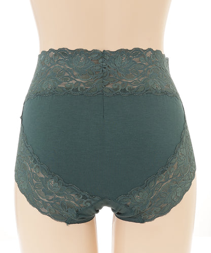 【6枚セット】ウエスト 切替 フラワーレース ショーツ